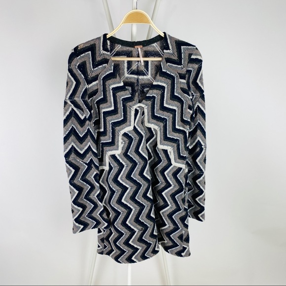 Free People Black Chevron Striped Sweater dress - Picture 5 of 10